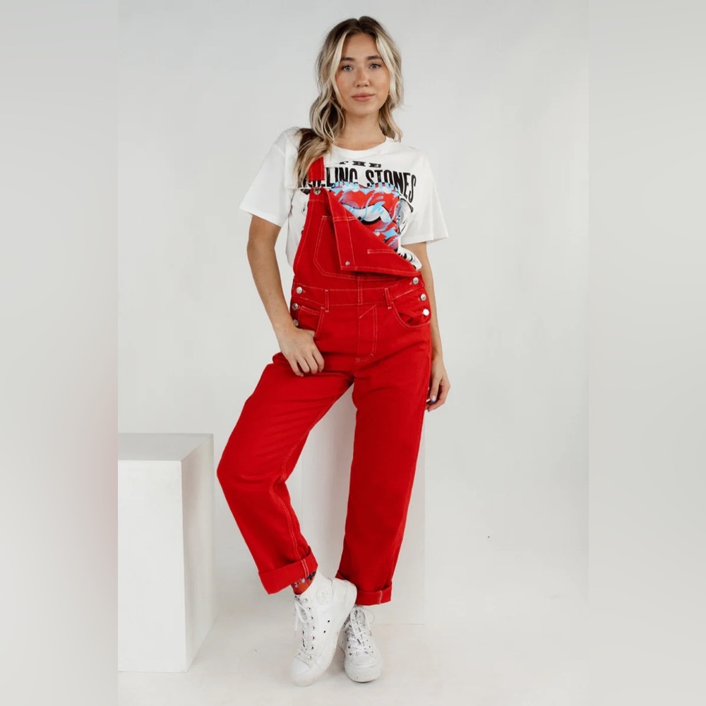 Free People ❤️ Heart Eye ZIGGY DENIM OVERALLS